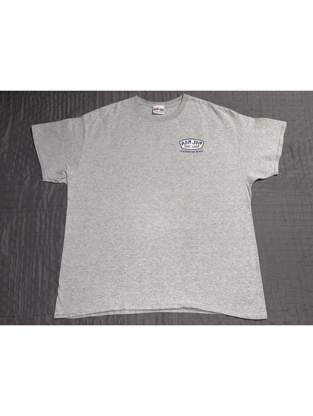 Ron Jon Surf Shop Clearwater Beach T Shirt Mens L Gray Surfboard Florida Beach